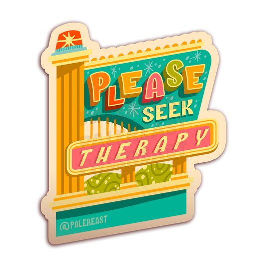 "Please Seek Therapy" - Vinyl Sticker - 2.5″ × 2.96″